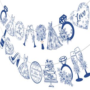 2ชิ้นเป็นสีฟ้าก่อนที่ฉันจะทำป้ายธีมบางอย่างสีฟ้าก่อนฉันจะตกแต่งเจ้าสาวเจ้าสาวเป็นแบนเนอร์ปาร์ตี้ - Product Image 6