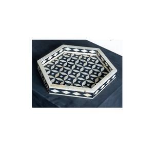 Bandeja de Servir de Estilo Lujoso con Incrustaciones de Hueso, Producto Hecho a Mano para el Hogar, Utensilios de Cocina, Bandeja para Servir Alimentos y Frutas, Bandeja 100% de la Mejor Calidad - Product Image 6