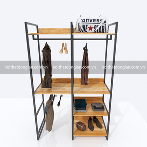 Sturdy Wood Standing Multifunction Iron Clothing Organizer for Wardrobe (130x55x200cm) - Product Image 2