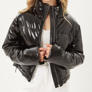 Best Selling <b>Women</b> Plus Size Winter <b>Puffer</b> Bubble <b>Crop</b> <b>Jacket</b> with Printing Logo Breathable Embroidery Windproof Waterproof - Product Image 4