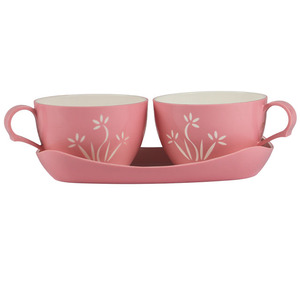 Beige 100% Food Grade BPA-Free Modern Eco-Friendly <b>Cup</b> <b>Saucer</b>/Snack Plate Set Lightweight Unbreakable Microwave Dishwasher Safe - Product Image 1