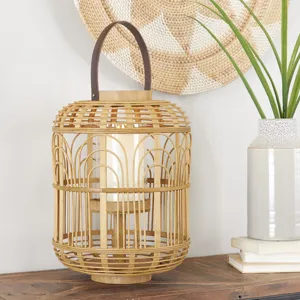 Linterna de Ratán Natural con Asa, Portavelas Navideños Portátiles, Tejidos a Mano, Ecológicos, Ligeros, Decoración para el Hogar, Hechos a Mano - Product Image 4