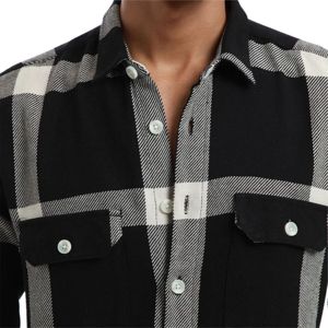 เสื้อเชิ้ตลายตามขนแปรงผ้าฝ้ายสำหรับผู้ชายดีไซน์เรียบง่ายแขนยาวแบบคลาสสิกเหมาะสำหรับใส่ไปสำนักงานหรือออกนอกบ้านแบบลำลอง - Product Image 6