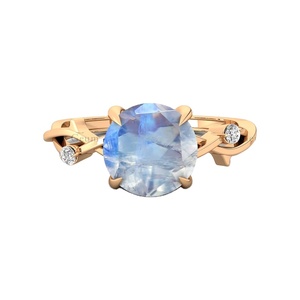 แหวนพลอยสีรุ้งล้ำค่าพร้อมแหวนเพชรขนาด14K แหวนทองแท้สำหรับงานแต่งงานและหมั้นจิวเวอร์รี่จิลเวอรี่ชั้นดี - Product Image 1