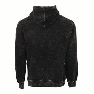 Sudadera con capucha con estampado a cuadros desgastados y lavado ácido de alta calidad para hombre, ropa de calle de algodón térmico 100%, bolsillos con cremallera, forro polar - Product Image 3