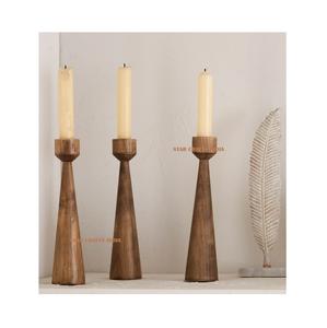 Chic Vintage Antique vieilli décoratif bougeoir en bois qualité supérieure adapté à la fête de mariage de Noël Diwali - Product Image 2