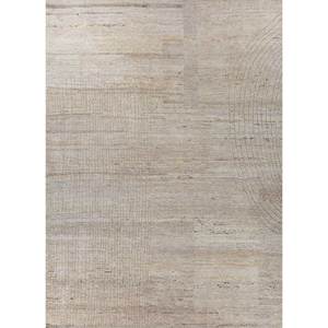 Tapis en laine afghane noué à la main de couleur unie ivoire, motif abstrait, rectangulaire, pour salon et couloir, Re-1428 - Product Image 1