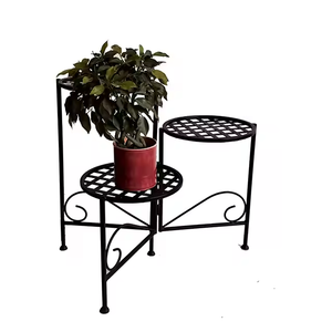 ที่วางต้นไม้โลหะ3ชั้นสำหรับตกแต่งบ้านโต๊ะข้างโลหะกลางแจ้งในร่มพร้อมกระถางต้นไม้แบบตั้งสำหรับตกแต่งบ้าน - Product Image 4