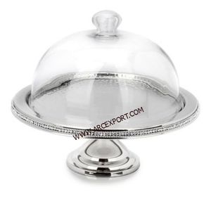 Modern Glass Dome Flower Decorative Covered <b>Cake</b> <b>Stand</b> Stylish Design Covered Glass Dome <b>Cake</b> <b>Stand</b> for Home Hotel Accessories - Product Image 2