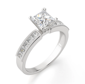 Bijoux de fiançailles et de mariage en argent sterling pour femmes ensemble de pavé de moissanite coupe princesse pour cadeau fête anniversaire - Product Image 2