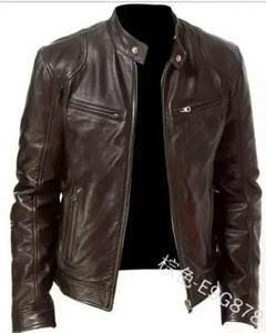 Giacca da moto in 2025 <span class=keywords><strong>pelle</strong></span> giacca da <span class=keywords><strong>uomo</strong></span> con collo alto Casual e sottile giacca corta giacca da <span class=keywords><strong>uomo</strong></span> autunno inverno giacca di <span class=keywords><strong>pelle</strong></span> antivento - Product Image 3