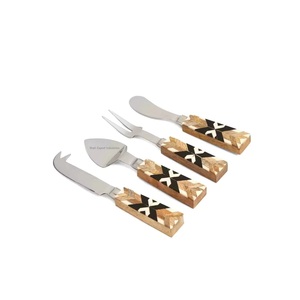 Juego de queso chapado en oro de Metal de diseño clásico con mango de hueso, rebanador de queso, esparcidor de queso para uso en restaurantes y hoteles - Product Image 5