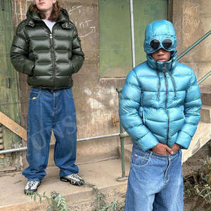 Veste d'hiver en duvet personnalisée en cuir PU gaufré, à capuche, pour femme, fermeture éclair, décontractée, chaude - Product Image 3