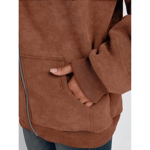 Sudadera con Capucha Extra Grande de Fácil Lavado para Mujer, Estilo Urbano, Linda Chaqueta de Otoño/Invierno, Patrón 3D, Talla Grande, 2025 - Product Image 3