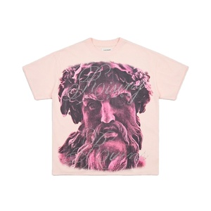 Camiseta de Manga Corta para Hombre, Diseño Casual, 100% Algodón, Transpirable, Corte Holgado, Cuello Redondo, Impresión Digital, Tejido de 280g - Product Image 1