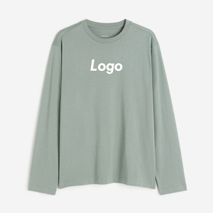 T-shirt décontracté à manches longues pour hommes, tissu tricoté respirant, couleur personnalisée, col rond-Nouvelle mode, prix de gros - Product Image 2