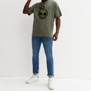 เสื้อยืดผ้าฝ้าย100% คุณภาพหนักสำหรับผู้ชายเสื้อยืดพิมพ์โลโก้แบบกำหนดเองเสื้อยืดโอเวอร์ไซส์สำหรับผู้ชาย - Product Image 6