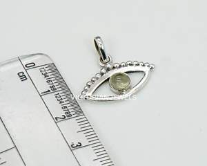 Colgante de piedra natal del mes de octubre del estilo del ojo de Prehnita verde de plata esterlina sólida 925 - Product Image 5