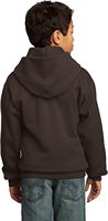 Sweat-shirt à capuche unisexe pour enfants, couleur unie, décontracté, coupe ample, anti-plis, polyester/coton, vêtement d'hiver