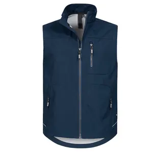 Custom Heren Waterbestendig Denim Inpakbaar Gewatteerde Puffer Ski Vest Bovenkleding Parka 'S Gilet Met Rits Zak