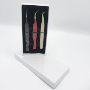 Pinzas para pestañas de acero inoxidable hechas a mano con logotipo personalizado de alta calidad, recién llegado, diseño único de arcoíris, revestimiento múltiple en polvo - Product Image 4