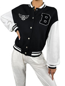 Chaqueta de béisbol de manga regular para mujer de calidad superior personalizada College Varsity Letterman ODM lana/viscosa ecológica a prueba de viento - Product Image 4