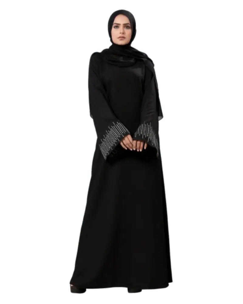 Whosale luxury ladies design baju kurung moden beautiful shiny gold rhinestone long sleeve abaya women muslim dress 2022 dubai
