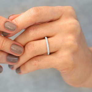 Natural 18k Gold Plated 0.28CTW Cut Diamond Wedding Band <b>Custom</b> <b>Jewelry</b> for Women Luxury Style Cluster Pave Setting IGI - Product Image 6