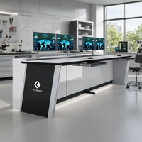 Bureau de poste de travail ergonomique en aluminium à hauteur réglable pour salle de contrôle, console d'opérateur pour atelier, appartement, bureau