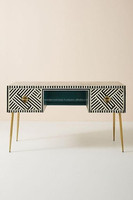 Mesa de consola con incrustaciones de hueso de madera maciza WONDER OVERSEAS, escritorio Floral para ordenador portátil o entrada de sala de estar, muebles elegantes para estación de trabajo