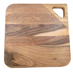 Bloque de cortar de madera de acacia de nuevo diseño con bordes metálicos Tabla de servicio de madera con mejor agarre para servir y cortar pizza - Product Image 6