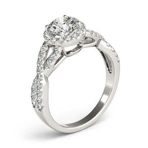 แหวนหมั้นเพชร 1.00 กะรัต ทองคำขาว 18K ดีไซน์อินฟินิตี้ทวิสเต็ด ฮาโล - Product Image 2