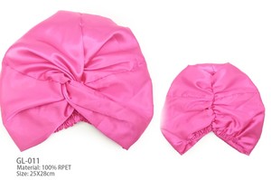 Gorro de dormir ecológico, gorro de pelo RPET, accesorios para el cabello, pulseras, gorro suave para mujer, Color personalizado, seda satinada imitada - Product Image 5