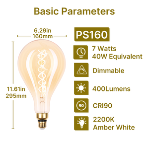 Ampoule LED vintage en ambre <span class=keywords><strong>Edison</strong></span>, filament flexible doré, alimentation AC intérieure, ampoule à filament en spirale, lumières décoratives, utilisation pour café - Product Image 3