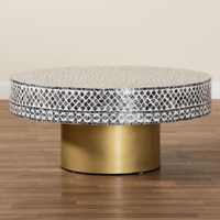 Table basse en incrustation de nacre faite à la main avec un superbe design en mosaïque Table basse intemporelle en incrustation de nacre pour classique