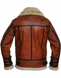 Vente en gros de vestes d'hiver pour hommes, manteau en cuir de haute qualité avec doublure en fourrure de mouton, bretelles, type de fourrure grande taille - Product Image 3