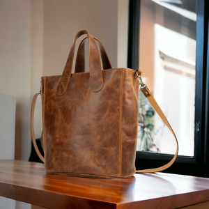 Bolso Tote de cuero genuino Retro de lujo 2024 para mujer, bolso de hombro tipo mensajero con logotipo personalizado, función portátil, elección para mujer - Product Image 1