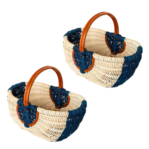 Cesta de Mimbre Natural Personalizable, Cesta de Picnic, Almacenamiento para Picnic con Asa de Transporte, Artesanía Vietnamita, Almacenamiento Natural para Picnic - Product Image 1