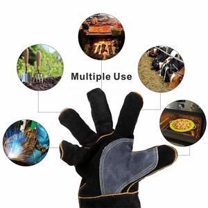 Gants de travail en cuir de sécurité, protection pour le travail de soudage, gants de conduite de bus, gants de soudage en peau de mouton véritable pour hommes - Product Image 2