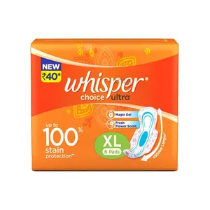 Guardanapos Sanitários Whisper Ultra Clean XL com Odor Lock Gel
