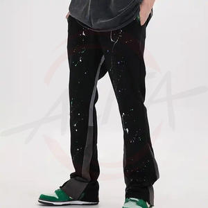 High Quality Custom Vintage French Terry Men's Flared Sweatpants Wholesale Mid Waist Sport Style Cotton Custom Logo - Product Image 4