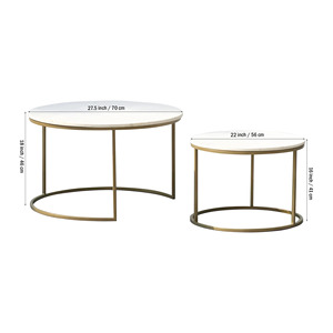 Ensemble de tables doubles rondes Design élégant et pratique pour votre maison Ensemble de tables doubles rondes de luxe Accent élégant - Product Image 6