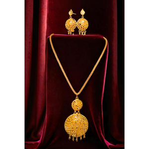 Stock prêt collier boucles d'oreilles ensemble avec plaqué or 22Ct Design à la mode collier boucles d'oreilles ensemble pour les femmes porter des bijoux - Product Image 1