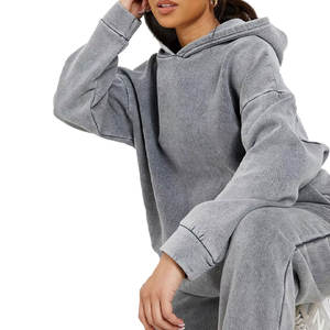 2025 Ensemble de survêtements lourds pour femmes à lavage acide personnalisé 2 pièces du fabricant pour la saison de printemps - Product Image 1