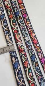 Custom Made on <b>White</b> Net <b>Fabric</b>,machine Embroidered Beautifully Crafted <b>Laces</b> for Wedding Dress in Bright Colours - Product Image 2