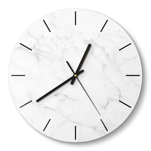 Modern Art Deco Marble wall clock with black stick and wood Bodar is antique look clock any use for sale - Product Image 2