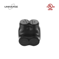   Connecteur de câblage isolé noir à 2 ports, raccord mécanique à double entrée pour fils en cuivre et aluminium de 6-2/0 AWG, pour l'Amérique du Nord