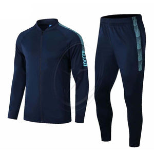 Vente en gros de survêtements à manches longues vêtements de sport ensemble d'entraînement ensembles de football pour enfants et adultes vestes et pantalons chauds costumes de sport - Product Image 1