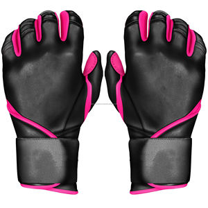 Gants de frappeur de baseball à sublimation personnalisée OEM Gants de sport professionnels à manchette longue et durable en cuir BBG-0024 d'approvisionnement - Product Image 5