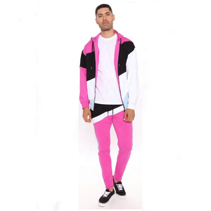 Nuevo último chándal personalizado de moda con logotipo personalizado de alta calidad Spring Zip up Rosa elegante personalizado para hombres - Product Image 1